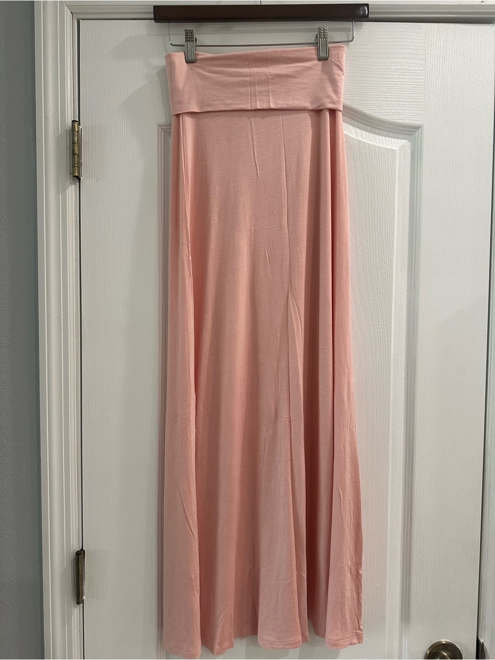 Windsor Blush Pink Fold-Over Waist Maxi Skirt